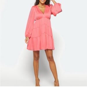 Trina Turk Vibrant Pink Long Sleeve Dress